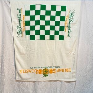Trump Castle Vintage Beach Towel - Green and White